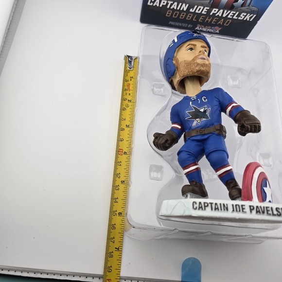 Captain Joe Pavelskiโ Bobblehead Marvel x Sharks 2018 NIB - Picture 7 of 9